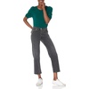 Amazon Essentials Women’s Regular-Fit Twist Puff Sleeve Crewneck T-Shirt(Green Botanical)