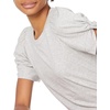 Amazon Essentials Women’s Regular-Fit Twist Puff Sleeve Crewneck T-Shirt(Light Heather Grey)