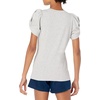 Amazon Essentials Women’s Regular-Fit Twist Puff Sleeve Crewneck T-Shirt(Light Heather Grey)