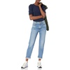 Amazon Essentials Women’s Regular-Fit Twist Puff Sleeve Crewneck T-Shirt(Navy)