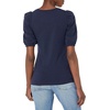 Amazon Essentials Women’s Regular-Fit Twist Puff Sleeve Crewneck T-Shirt(Navy)