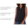 Amazon Essentials Women’s Relaxed Fit Sleeveless V-Neck Woven Shirt(Black)