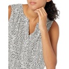 Amazon Essentials Women’s Relaxed Fit Sleeveless V-Neck Woven Shirt(Mini Leopard)