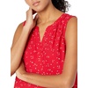 Amazon Essentials Women’s Relaxed Fit Sleeveless V-Neck Woven Shirt(Red Leaf)