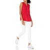 Amazon Essentials Women’s Relaxed Fit Sleeveless V-Neck Woven Shirt(Red Leaf)