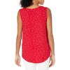Amazon Essentials Women’s Relaxed Fit Sleeveless V-Neck Woven Shirt(Red Leaf)