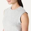 Amazon Essentials Women’s Relaxed-Fit Cotton Muscle Tee with Ribbed Crew Neckline, Breathable(Light Grey Heather)