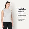 Amazon Essentials Women’s Relaxed-Fit Cotton Muscle Tee with Ribbed Crew Neckline, Breathable(Light Grey Heather)