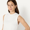 Amazon Essentials Women’s Relaxed-Fit Cotton Muscle Tee with Ribbed Crew Neckline, Breathable(White)