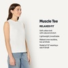Amazon Essentials Women’s Relaxed-Fit Cotton Muscle Tee with Ribbed Crew Neckline, Breathable(White)