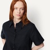 Amazon Essentials Women’s Relaxed-Fit Linen Blend Wide Sleeve Shirt with Adjustable Waist(Black)