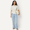 Amazon Essentials Women’s Relaxed-Fit Linen Blend Wide Sleeve Shirt with Adjustable Waist(Light Beige)