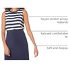 Amazon Essentials Women’s Relaxed-Fit Loose Fit Sleeveless Muscle Tank Top(Navy White Placed Stripe)
