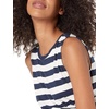 Amazon Essentials Women’s Relaxed-Fit Loose Fit Sleeveless Muscle Tank Top(Navy White Placed Stripe)