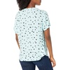 Amazon Essentials Women’s Relaxed-Fit Short-Sleeve V Neck Button-Front Woven Blouse, Business Casual Work Blouse(Aqua Poppy)