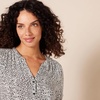 Amazon Essentials Women’s Relaxed-Fit Short-Sleeve V Neck Button-Front Woven Blouse, Business Casual Work Blouse(Mini Leopard)