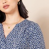 Amazon Essentials Women’s Relaxed-Fit Short-Sleeve V Neck Button-Front Woven Blouse, Business Casual Work Blouse(Navy White Petal)