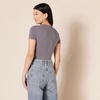 Amazon Essentials Women’s Short Sleeve Crew Neck Stretch Cotton Jersey Slim-Fit T-Shirt Bodysuit, Pack of 2(Black/Grey)