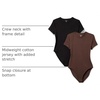 Amazon Essentials Women’s Short Sleeve Crew Neck Stretch Cotton Jersey Slim-Fit T-Shirt Bodysuit, Pack of 2(Black/Rich Hazel)