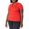 Amazon Essentials Women’s Short-Sleeve Collared Polo Shirt (Available in Plus Size)(Bright Poppy Red)