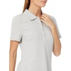 Amazon Essentials Women’s Short-Sleeve Collared Polo Shirt (Available in Plus Size)(Light Grey Heather)