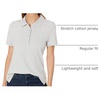 Amazon Essentials Women’s Short-Sleeve Collared Polo Shirt (Available in Plus Size)(Light Grey Heather)