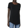 Amazon Essentials Women’s Short-Sleeve Scoopneck Tunic Tops T-Shirt, Stretchy, Pack of 2(Black / Black)