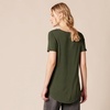 Amazon Essentials Women’s Short-Sleeve Scoopneck Tunic Tops T-Shirt, Stretchy, Pack of 2(Black / Olive)