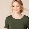 Amazon Essentials Women’s Short-Sleeve Scoopneck Tunic Tops T-Shirt, Stretchy, Pack of 2(Black / Olive)