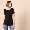 Amazon Essentials Women’s Short-Sleeve Scoopneck Tunic Tops T-Shirt, Stretchy, Pack of 2(Black/ Dark Pink)