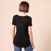 Amazon Essentials Women’s Short-Sleeve Scoopneck Tunic Tops T-Shirt, Stretchy, Pack of 2(Black/ Dark Pink)