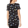 Amazon Essentials Women’s Short-Sleeve Scoopneck Tunic Tops T-Shirt, Stretchy, Pack of 2(Black Graphic Bud/Cobalt)