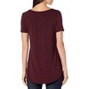 Amazon Essentials Women’s Short-Sleeve Scoopneck Tunic Tops T-Shirt, Stretchy, Pack of 2(Bright Pink/Burgundy)