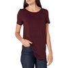 Amazon Essentials Women’s Short-Sleeve Scoopneck Tunic Tops T-Shirt, Stretchy, Pack of 2(Bright Pink/Burgundy)