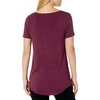 Amazon Essentials Women’s Short-Sleeve Scoopneck Tunic Tops T-Shirt, Stretchy, Pack of 2(Burgundy/Dark Olive)