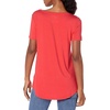 Amazon Essentials Women’s Short-Sleeve Scoopneck Tunic Tops T-Shirt, Stretchy, Pack of 2(Charcoal Heather/Red Coral)
