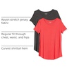 Amazon Essentials Women’s Short-Sleeve Scoopneck Tunic Tops T-Shirt, Stretchy, Pack of 2(Charcoal Heather/Red Coral)