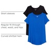 Amazon Essentials Women’s Short-Sleeve Scoopneck Tunic Tops T-Shirt, Stretchy, Pack of 2(Cobalt/Black)