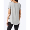 Amazon Essentials Women’s Short-Sleeve Scoopneck Tunic Tops T-Shirt, Stretchy, Pack of 2(Light Grey Heather/Golden Yellow)