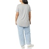 Amazon Essentials Women’s Short-Sleeve Scoopneck Tunic Tops T-Shirt, Stretchy, Pack of 2(Light Grey Heather/Tomato Red)