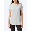 Amazon Essentials Women’s Short-Sleeve Scoopneck Tunic Tops T-Shirt, Stretchy, Pack of 2(Light Heather Grey / Golden Yellow)