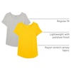 Amazon Essentials Women’s Short-Sleeve Scoopneck Tunic Tops T-Shirt, Stretchy, Pack of 2(Light Heather Grey / Golden Yellow)