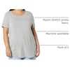 Amazon Essentials Women’s Short-Sleeve Scoopneck Tunic Tops T-Shirt, Stretchy, Pack of 2(Light Heather Grey / Tomato Red)