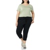 Amazon Essentials Women’s Short-Sleeve Scoopneck Tunic Tops T-Shirt, Stretchy, Pack of 2(Navy / Light Sage Green)