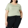 Amazon Essentials Women’s Short-Sleeve Scoopneck Tunic Tops T-Shirt, Stretchy, Pack of 2(Navy / Light Sage Green)
