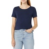 Amazon Essentials Women’s Short-Sleeve Scoopneck Tunic Tops T-Shirt, Stretchy, Pack of 2(Navy / Lime Green)
