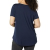 Amazon Essentials Women’s Short-Sleeve Scoopneck Tunic Tops T-Shirt, Stretchy, Pack of 2(Navy / Lime Green)
