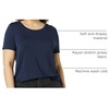 Amazon Essentials Women’s Short-Sleeve Scoopneck Tunic Tops T-Shirt, Stretchy, Pack of 2(Navy / Lime Green)
