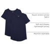 Amazon Essentials Women’s Short-Sleeve Scoopneck Tunic Tops T-Shirt, Stretchy, Pack of 2(Navy / Navy)