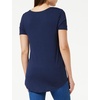 Amazon Essentials Women’s Short-Sleeve Scoopneck Tunic Tops T-Shirt, Stretchy, Pack of 2(Navy)